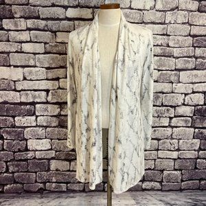 White House Black Market Gray & White Duster Size XS